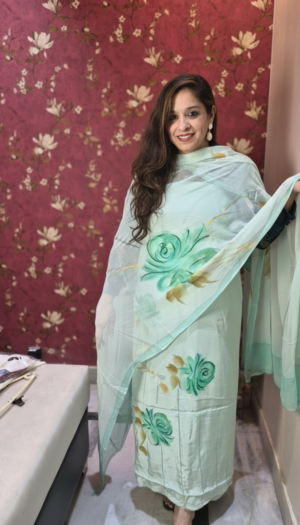 noor mint floral summer suit