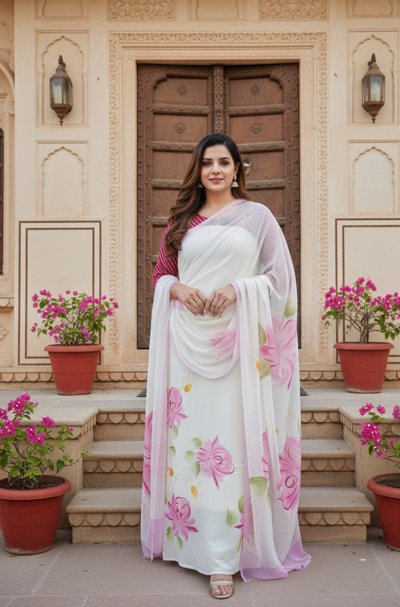 gulnaar ivory floral suit set gulnaar ivory floral suit set