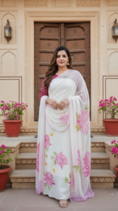 Landing Page gulnaar ivory floral suit set