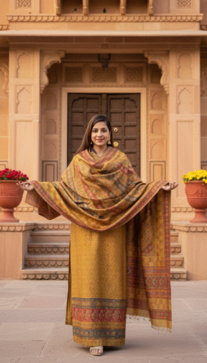 All Products mustard kashmiri inspired winter suit set