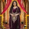 wine velvet embroidered winter suit set wine velvet embroidered winter suit set