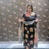 black floral printed suit set with dupatta for women
