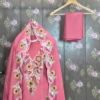 rose pink modal embroidered suit set with dupatta rose pink modal embroidered suit set with dupatta