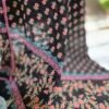 black floral cotton suit set for women with printed dupatta | elegant designer ethnic wear | house of kaur Black floral printed cotton salwar suit with dupatta displayed on mannequin, elegant ethnic wear for women by House of Kaur