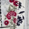 off white floral printed suit set with black dupatta & embroidered panel off white floral printed suit set with black dupatta & embroidered panel