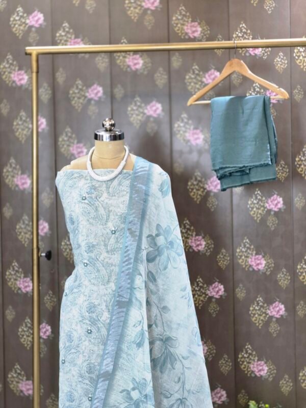 sage green linen cotton suit set for women | pastel designer ethnic wear – house of kaur sage green linen cotton suit set for women | pastel designer ethnic wear – house of kaur