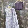 lavender linen cotton suit set for women | pastel designer ethnic wear – house of kaur