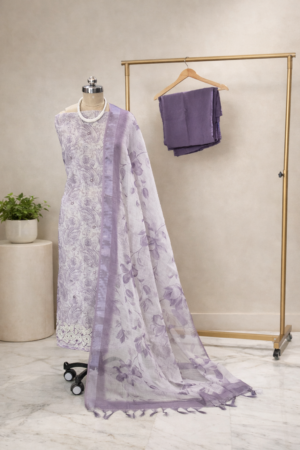 lavender linen cotton suit set for women | pastel designer ethnic wear – house of kaur lavender linen cotton suit set for women | pastel designer ethnic wear – house of kaur
