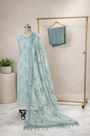 sage green linen cotton suit set for women | pastel designer ethnic wear – house of kaur sage green linen cotton suit set for women | pastel designer ethnic wear – house of kaur