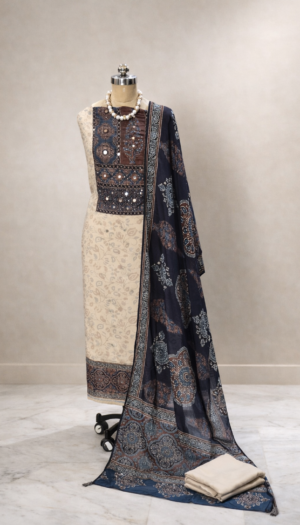 royal indigo muslin suit set for women | premium designer ethnic wear – house of kaur