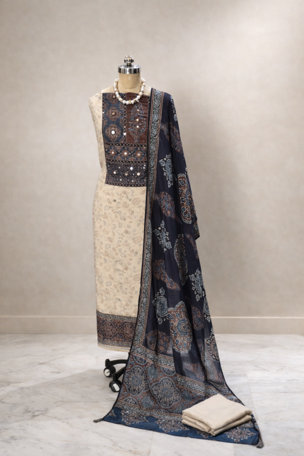 royal indigo muslin suit set for women | premium designer ethnic wear – house of kaur