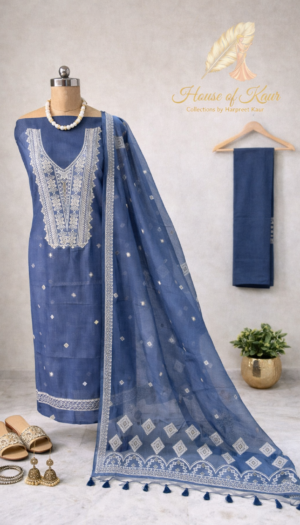 All Products jamdani linen embroidered suit set with dupatta