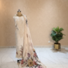 Premium Off-White Organza Embroidered Suit Set with Floral Dupatta & Shantoon Bottom – Elegant Festive & Party Wear for Women