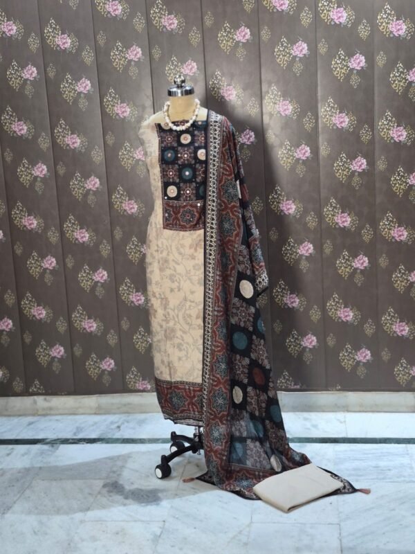 midnight heritage muslin suit set for women | premium designer ethnic wear – house of kaur