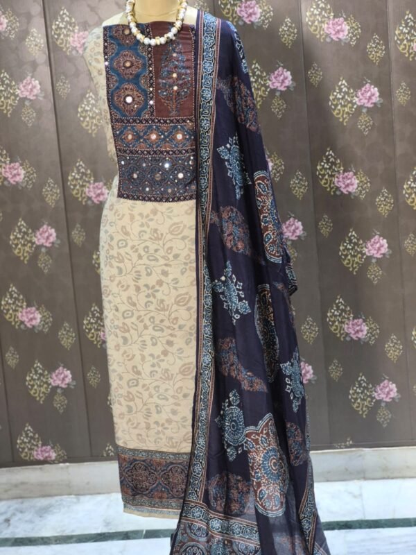 royal indigo muslin suit set for women | premium designer ethnic wear – house of kaur