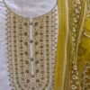 elegant mustard cotton suit set with soft muslin dupatta