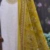 elegant mustard cotton suit set with soft muslin dupatta