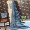 blue cotton suit set with soft muslin dupatta & bottom | embroidered kurta set for women blue cotton suit set with soft muslin dupatta & bottom | embroidered kurta set for women