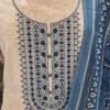 blue cotton suit set with soft muslin dupatta & bottom | embroidered kurta set for women blue cotton suit set with soft muslin dupatta & bottom | embroidered kurta set for women