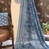 blue cotton suit set with soft muslin dupatta & bottom | embroidered kurta set for women blue cotton suit set with soft muslin dupatta & bottom | embroidered kurta set for women