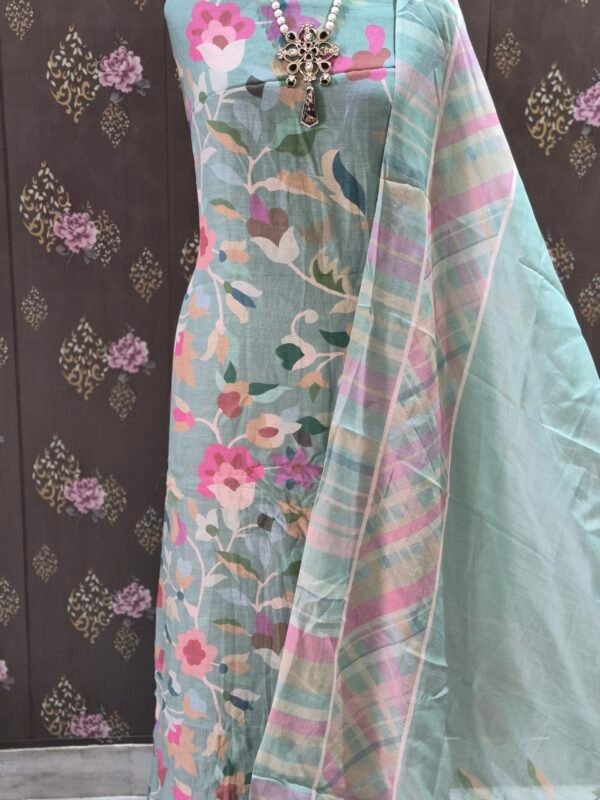 pastel green burberry cotton suit set with printed dupatta | soft daily wear kurta set pastel green burberry cotton suit set with printed dupatta | soft daily wear kurta set