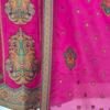 premium pink tussar silk suit set with self weaving dupatta & shantoon bottom