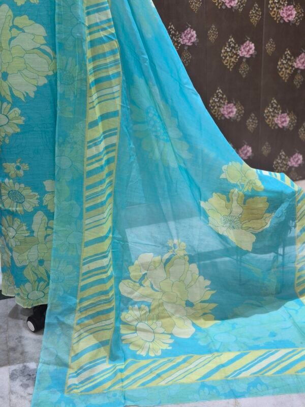 aqua blue burberry cotton suit set with floral print dupatta | soft summer kurta set aqua blue burberry cotton suit set with floral print dupatta | soft summer kurta set
