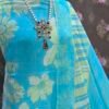 aqua blue burberry cotton suit set with floral print dupatta | soft summer kurta set aqua blue burberry cotton suit set with floral print dupatta | soft summer kurta set