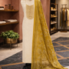 elegant cotton suit set with soft muslin dupatta & bottom | embroidered cotton kurta set for women