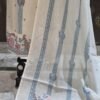 ivory cotton suit set with thread work & self woven dupatta | house of kaur